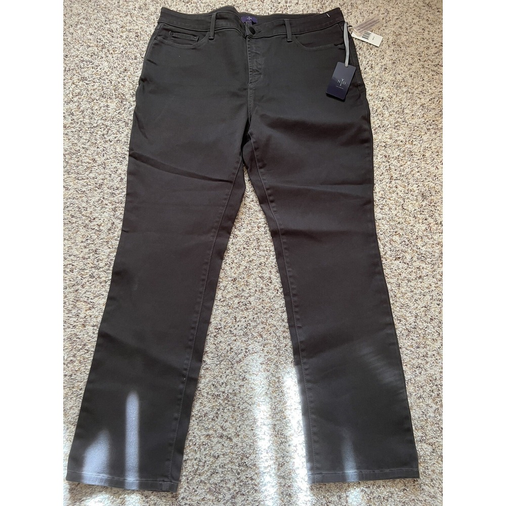 NYDJ Women's Gray Sheri Slim Lifty X Tuck Technology Straight Jeans Size 16 New